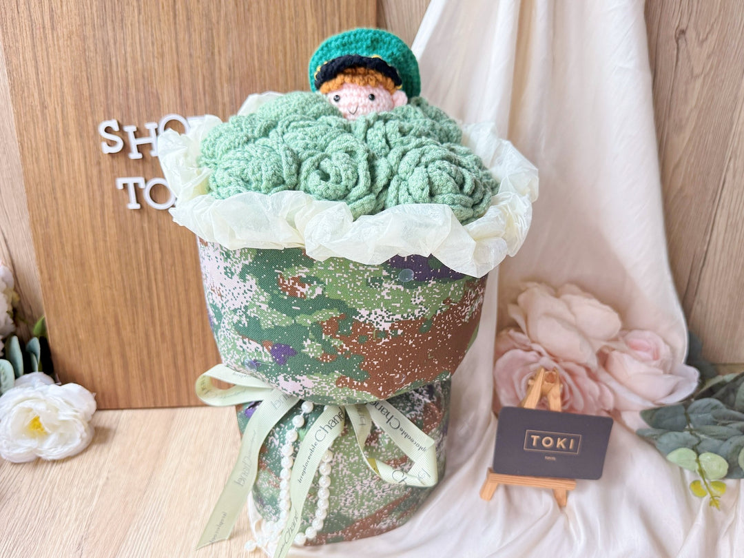 POP Crochet Bouquet - Green) - Singapore Graduation Flower Bouquet